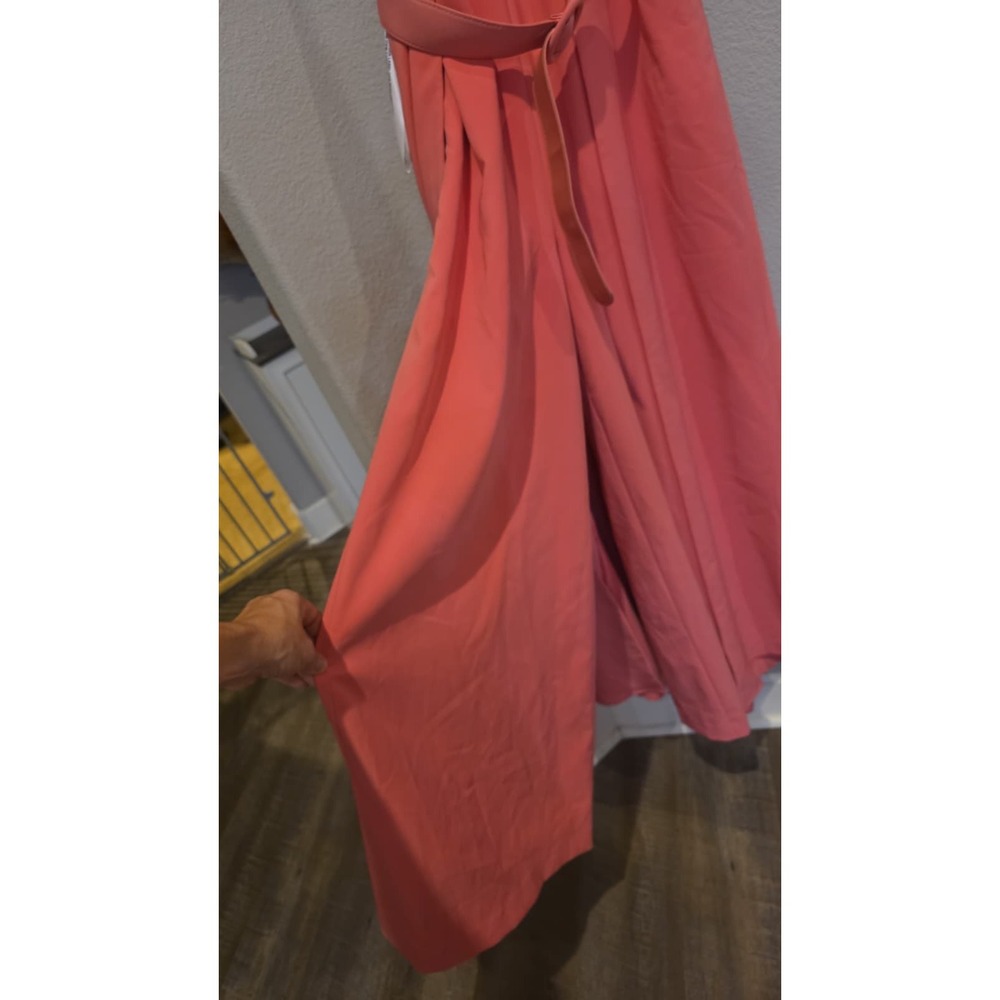 Kay Unger New York Pink Walk-Thru Jumpsuit Overskirt Belted Formal NWT 14 - Picture 10 of 16